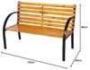 Parkbank Tannenholz Gartenbank Sitzbank Holz Metall Balkon Terrasse 122x80cm Bild 3