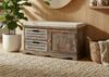 Sitzbank HWC-J22, Bank Kommode, Shabby-Look Vintage MVG-zertifiziert 49x71x32cm braun Bild 2