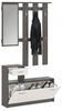 Dmora - Eingangsmöbel Sargassi, Moderner Eingang, Wandgarderobe, Multifunktions-Aufbewahrungskonsole, 100x26h190 cm, Anthrazit und Weiß Bild 2