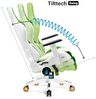 Diablo Chairs X-One 2.0 Craft Edition Kleiner Gaming-Drehstuhl ergonomischer Schreibtischstuhl mit Lendenkissen und Kopfstütze Rückenlehnenverstellung aus Öko-Leder 64 x 33 x 120 cm Grün-Weiß Bild 5