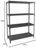 Simonrack Schwerlastregal, Lagerregal, 150 x 110 x 50 cm, Metallregal, Kellerregal, Biegestelle 200 kg, 4 Fachböden, Antracite - Simonclick Bild 2