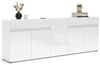 Dmora - Kommode Bethal, Wohnzimmerbuffet, Wohnzimmer-Sideboard, Moderne Küchen-Speisekammer, Made in Italy, 225x38h79 cm, Glänzendes Weiß Bild 3