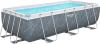 Power Steel™ Solo Pool ohne Zubehör, Marmor-Optik (Schiefergrau), 404 x 201 x 100 cm