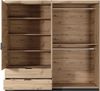 MOEBLO Kleiderschrank ANTALYA 220 (Schrank mit vielen Einlegeböden und Kleiderstange Schlafzimmer-Wohnzimmerschrank Schiebtüren Deruhtüren, Gaderobe mit Spiegel Schwebetürenschrank 2-türig Loft Design) - (BxHxT): 220x210x60cm Bild 5