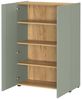 Lomadox Schuhschrank ABURI-01 in grün mit Eiche, grifflos, 2-türig, 74 cm breite Bild 2