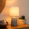 Atmosphera Tisch-/Schreibtischlampe mit Keramikfuß modernes Licht für das Schlafzimmer mit Schirm Bild 3