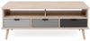 Finori Epik 54 Couchtisch, Dekor Elegance Endgrain / Graustufen | Couchtisch für Wohnzimmer | Maß: B x H x T ca. 120 x 46,3 x 60 cm | Couchtisch mit 3 Schubkästen und 2 offenen Fächern Bild 3