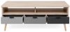 Finori Epik 54 Couchtisch, Dekor Elegance Endgrain / Graustufen | Couchtisch für Wohnzimmer | Maß: B x H x T ca. 120 x 46,3 x 60 cm | Couchtisch mit 3 Schubkästen und 2 offenen Fächern Bild 4