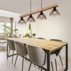 Pendellampe, Metall, Schwarz-matt, Holz, Glas, L 96 cm Bild 2