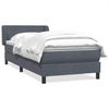 vidaXL Boxspringbett mit Matratze Dunkelgrau 90x220 cm Samt 3317386 Bild 1