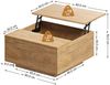 FABATO Couchtisch eckig, höhenverstellbar mit verstecktem Staufach, Landhaus-Design (1-St), mit einem sanften Hebe-Mechanismus, hellbraun Bild 4