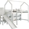 Kindereinzelbett 90×200 cm aus Massivholz und MDF mit Rutsche und Stauraum, weiß Bild 4