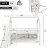 Kindereinzelbett 90×200 cm aus Massivholz und MDF mit Rutsche und Stauraum, weiß Bild 3