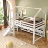 Kindereinzelbett 90×200 cm aus Massivholz und MDF mit Rutsche und Stauraum, weiß Bild 2