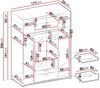Kleiderschrank Elena 4D mit Spiegel (Farbe: Eiche Lefkas, mit Schrankaufsatz) Bild 4