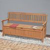 Gartenbank TALLIN 3-Sitzer mit Staufach - 157cm Breit, Eukalyptus, Natur | Terrassenbank Wetterfest Sitzbank Outdoor Bank Bild 2