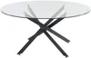 Vente-unique - COSIMA Esstisch Glas TransparentSchwarz - B 160 cm x H 72,5 cm x L 160 cm Bild 2