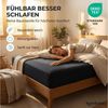 Komfortec Spannbettlaken Jersey 100% Baumwolle – 90x200 cm – 135g/m² – Weich, Atmungsaktiv & Hautfreundlich – Mit Rundumgummi – Oeko-Tex Zertifiziert – Für Boxspring, Topper & Matratzen – Schwarz Bild 3