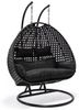 HOME DELUXE 'TWIN' Hängesessel für 2 Personen, Polyrattan, Schwarz, mit Regenabdeckung Bild 5