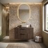 Badplaats Waschbeckenunterschrank Rimini 80 x 46 cm Walnuss Braun - Hängender Badezimmerschrank mit 2 Soft-Close Schubladen Bild 5