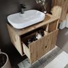 Roomart GUSTO-I-90 Badmöbel Set– 3-teiliges Badezimmermöbel Set - Unterschrank, Waschbecken & Spiegelschrank - H 45 x B 45 x T 90 cm • Eiche Bild 5
