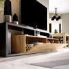 Dmora Argon TV-Ständer, niedriges Wohnzimmer-Sideboard, Wohnzimmer-Sideboard für Fernseher, 165 x 40 x 47 cm, Nodi-Eiche und Anthrazit Bild 4