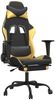 Gaming-Stuhl mit Massage & Fußstütze Schwarz Golden Kunstleder, Drehbar [345413] Bild 2