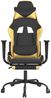 Gaming-Stuhl mit Massage & Fußstütze Schwarz Golden Kunstleder, Drehbar [345413] Bild 4