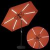 vidaXL Gartenparasol mit LED-Lichtern und Sockel 270 x 270 cm 42036261 Bild 4