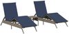 vidaXL Sonnenliegen 2 Stk. mit Tisch Grau Poly Rattan 4002716 Bild 2