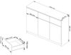 Raumhirsch Furniture Kommode mit 3 Schubladen, drei Schranktüren, 138 cm breit Holz Schrank, Highboard / Kommode 138 cm, Sideboard Organizer für jeden Raum Bild 3