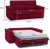 Dmora 2-Sitzer Schlafsofa Tenna, Schlafsofa fürs Wohnzimmer, gepolstert, abnehmbar, 100 % Made in Italy-Qualität, 185x95 h100 cm, Rot Bild 3
