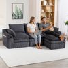 3-Sitzer Sofa B 263 x T 167 x H 85 cm aus Cord, modular mit Hocker Bild 3