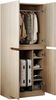 Kleiderschrank 70x40x170 cm, Doppeltür mit großem Staufach, Natural Wood,Naturholz Bild 4