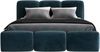 Polsterbett STAR 180x200 ohne Matratze mit Bettkasten und Lattenrost. Farbe: Azur 12 Bild 3