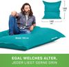 Green Bean® Outdoor Sitzsack, waschbar & wetterfest, Polyester-PVC-Stoff, Türkis, 120x160 cm, 270 Liter Bild 5