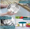 TEAMFAR Edelstahl Rührschüssel Set 6-teilig Salatschüssel Luftdichten Deckel Bild 5