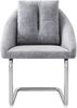 Esszimmerstuhl 4er-Set 82cm×59cm×65cm aus Samt in Grau – ergonomisch, mit Metallgestell, belastbar bis 150 kg/Stück Bild 4
