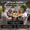 STEELSØN 'Fawaris' Polyrattan Sitzgruppe Outdoor 5-tlg, Gartenmöbel Set aus 4 Stühlen und Tisch inkl. Kissen, Akazienholz, grau-meliert, wetterfest für 4 Personen Bild 2