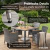 STEELSØN 'Fawaris' Polyrattan Sitzgruppe Outdoor 5-tlg, Gartenmöbel Set aus 4 Stühlen und Tisch inkl. Kissen, Akazienholz, grau-meliert, wetterfest für 4 Personen Bild 3