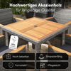 STEELSØN 'Fawaris' Polyrattan Sitzgruppe Outdoor 5-tlg, Gartenmöbel Set aus 4 Stühlen und Tisch inkl. Kissen, Akazienholz, grau-meliert, wetterfest für 4 Personen Bild 5