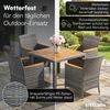 STEELSØN 'Fawaris' Polyrattan Sitzgruppe Outdoor 5-tlg, Gartenmöbel Set aus 4 Stühlen und Tisch inkl. Kissen, Akazienholz, grau-meliert, wetterfest für 4 Personen Bild 4