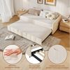 FUROKOY Schlafsofa Daybett Tagesbett Ausziehbares mit Bettfunktion, 90x200 cm,Multifunktionsbett,Beige,Samt,mit Seitentaschen Bild 2