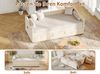 FUROKOY Schlafsofa Daybett Tagesbett Ausziehbares mit Bettfunktion, 90x200 cm,Multifunktionsbett,Beige,Samt,mit Seitentaschen Bild 3