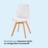 Esszimmerstühle Scandi Stil - Stuhlbeine aus Massivholz Buche - Kunststoff-Sitzschale mit Sitzpolster aus Kunstleder 2 Stühle Weiß Bild 5