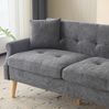 Modernes 2-Sitzer Sofa in Grau, Chenille-Bezug, 162x74x77 cm Bild 4