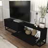 TV-Lowboard Nolven langes Gestell 180x32x47 cm Schwarz [en. casa] Bild 3