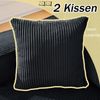 LVHOM L-Form Ecksofa mit Chaiselongue, 3-Sitzer Sofa mit 2 Kissen, Cloud Sofa aus Cordstoff, kein Aufbau erforderlich, Skandinavisches Design, Schwarz Bild 5