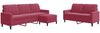 vidaXL 3-tlg. Sofagarnitur mit Kissen Weinrot Samt 3278405 Bild 2