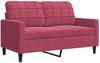 vidaXL 3-tlg. Sofagarnitur mit Kissen Weinrot Samt 3278405 Bild 5